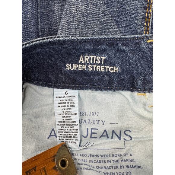 American Eagle Artist Jeans Women’s 6 Flare Super Stretch Blue Denim - Picture 7 of 12